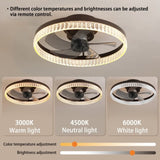 ZUN Ceiling Fans with Lights, Minimalist Ring Led Chandelier Fan with Remote Control Modern Ceiling Lamp W1340121803