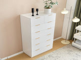White P2 Particle Board and Density Board Wavy Pattern Drawer Front Six-Level Seven-Drawer Cabinet 57854360