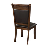 Classic Light Rustic Brown Finish Wooden Side Chairs 2pc Set Upholstered Seat Back Casual Dining B01156049