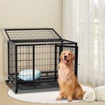 ZUN Dog Crate Dog Cage Dog Kennel for Large Dogs, Heavy Duty 36 in Pet Playpen for Training Indoor 25996748