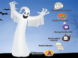 Spooky Halloween Inflatable Ghost - 12 ft Tall with LED Lights, Waterproof Fabric, Spikes/Ropes for 14097654