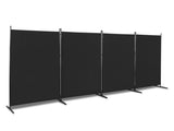 6FT 4-Fold 160g Polyester Fabric Plastic Foot Carbon Steel Frame Foldable Screen Black 26089175