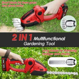 ZUN 24V Cordless Handheld Grass Shear Hedge Trimmer with 90&deg; Cutting Angle 2Pcs Replaceable Blades 00074415