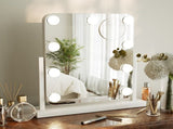 13"x11" Vanity Mirror with 3 Color Lighting Lighted Touch Screen Makeup Mirror, White 81001356