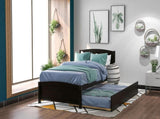 Twin size Platform Bed with Trundle, Espresso 46877340