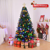 6 FT Pre-lit Artificial Christmas Tree, Hinged Xmas Pine Tree with 1000 Branch Tips, 350 Lights and 25437080