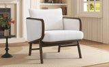 U-Can Sherpa Fabric Accent Chair, Upholstered Armchair with Solid Wood Frame, Comfortable N724P256558K