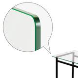 51" Modern Minimalist Rectangular Glass Dining Table for 4-6 with 0.31" Tempered Glass Tabletop and 77310009