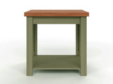 ZUN 24 inch Side Table, No Assembly Required, Sage Green and Fruitwood Finish B108P160213