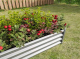 Metal Raised Garden Bed, Rectangle Raised Planter 421ft for Flowers Plants, Vegetables Herb Silver 12226437