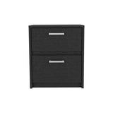 Trivor 2 Drawers Nightstand , End Table, Side Table Metal Handles -Black B07092122