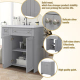 ZUN 30" Bathroom vanity with Single Sink in grey,Combo Cabinet Undermount Sink,Bathroom Storage Cabinet 65954652