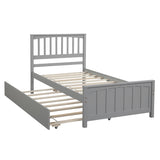 Twin size Platform Bed with Trundle, Gray WF195106AAE