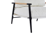 27.56" Modern Accent Chair with Plush Cushions, Minimalist Metal Frame, and Wooden Armrest Design N767P215306B