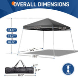 8x8ft Pop Up Canopy Tent, Outdoor Tent Canopy Foldable Portable Canopies for Camping, Patio, Easy Up 88306167
