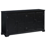 U_STYLE American Country Style Wooden Sideboard with Pine Doors and Legs, 4 Metal Handles, for N711P239354B