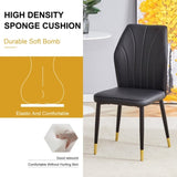 ZUN 4 modern dining chairs with stylish PU patterned backrest and black metal legs for a comfortable W1151P188258