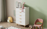 ZUN Modern Simple Style White Modern 5-Drawer Chest for Bedroom, Kid's Room, Living Room, Nursery Room WF305226AAK