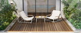 TREXM Outdoor Chaise Chairs Set of 3, Patio Chaise Chair with Acacia Side Table, Pool N715P237243K