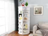 Rotating Shoe Rack Tower, 8-Tier Spinning Storage Rack, Free Standing 360&deg Revolving Shoe 39772527