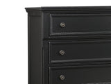 ZUN Casual Transitional Styling 1pc Chest of Drawers Black Finish Bun Feet Bedroom Furniture B01146552