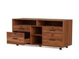 Wooden Filing Cabinet, 4 Drawers, Walnut, P2 Particle Board with Melamine 39071771