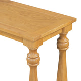 U_STYLE Vintage Wood Grain Console Table with Bottom Shelf and Four Vase Legs, Suitable for N711P256976O