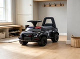 Black Police Truck Kids Sliding Car Push Ride On with Working PA System, Horn, Under-Seat Storage 06609334
