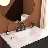 2 Handle Widespread Bathroom Faucet 3 Hole, with Pop Up Drain and 2 Water Supply Lines, Matte Black W124379942