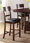 ZUN Set of 2 Chairs Dining Room Furniture Dark Brown Cushioned Solid wood Counter Height Chairs HS00F1207-ID-AHD