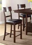 ZUN Set of 2 Chairs Dining Room Furniture Dark Brown Cushioned Solid wood Counter Height Chairs HS00F1207-ID-AHD