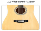 41" Acoustic Guitar for Beginners Adults, Dreadnought Cutaway Basswood Folk Guitar with Gig Bag & 07315815