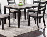 Classic Stylish Black Finish 5pc Dining Set Kitchen Dinette Wooden Top Table and Chairs Upholstered B011119011
