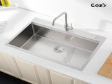 Kitchen Sink 30" x 22" Multifunctional Overmount Workstation Kitchen Sink S304 Stainless Steel T3177P286039
