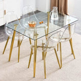 ZUN Modern simple transparent dining chair plastic chair armless crystal chair Nordic creative makeup W1151111205