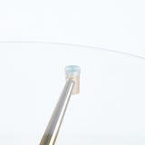 Dining Table with chrome metal leg and tempered glass,Modern Space Saving Kitchen Table for Living W234P351121