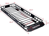 Rooftop Cargo Carrier Basket Motoring Roof Rack,Top Mount Roof Rack 64" black steel 89067829