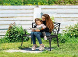 38in Outdoor Orchid Back Aluminum Bench Black 43199570