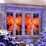 37" Christmas Bow Decoration 150 Warm LEDs, Red Fabric, Weatherproof, 2 Hanging Rings, Easy 91380992