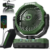 12000mAh Camping fan Rechargeable Battery Operated Fan 9inch 4 Speeds Usb Table fan Green 84425219