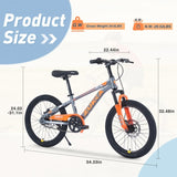 ZUN ZUKKA Mountain Bike,20 Inch MTB for Boys and Girls Age 7-10 Years,Multiple Colors W1019P145186