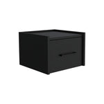 ZUN Boa Floating Nightstand , End Table, Side Table Wall-Mounted Single Drawer Design with Handle- Black B200137816