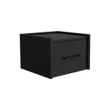 Boa Floating Nightstand , End Table, Side Table Wall-Mounted Single Drawer Design with Handle- Black B200137816