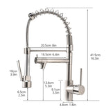 ZUN Commercial Kitchen Faucet with Pull Down Sprayer, Single Handle Single Lever Kitchen Sink Faucet W1932P172269