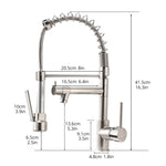 ZUN Commercial Kitchen Faucet with Pull Down Sprayer, Single Handle Single Lever Kitchen Sink Faucet W1932P172269