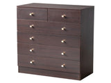 25.98*12.99"*35.04 5-Tier 6-Drawer Cabinet Drawer Dresser with Gold Handles Brown 17234498