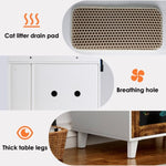 ZUN Graffiti the litter box with 2 Storage Shelves and 1 Doors, Hidden Cat Litter Box 02661309