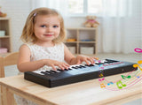 Black 37 Keys Kids Electronic Keyboard with Microphone, 8 Tones & 8 Rhythms Piano Toy for Ages 3 73169368