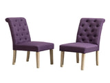 Habit Solid Wood Tufted Parsons Dining Chair, Set of 2, Purple T2574P164544