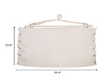 Distinctive Cotton Canvas Hanging Rope Chair with Pillows Beige 62938051